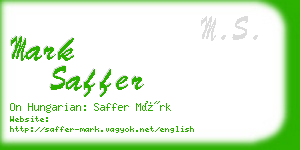mark saffer business card